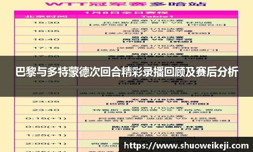 巴黎与多特蒙德次回合精彩录播回顾及赛后分析